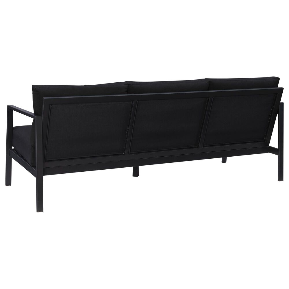 Linon Home Decor Holland Outdoor Sofa with Black Cushions in Black, , large