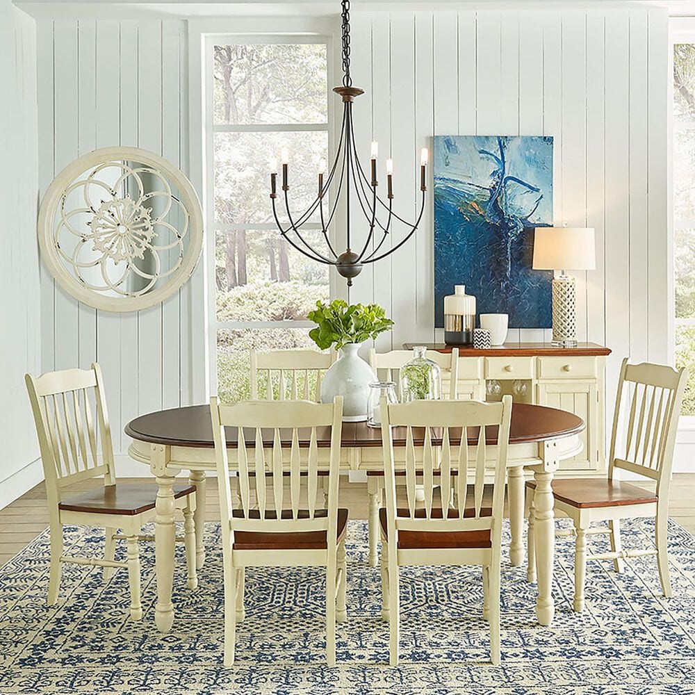 A-America British Isles Table in Buttermilk and Merlot with 2-12" Leaves, , large