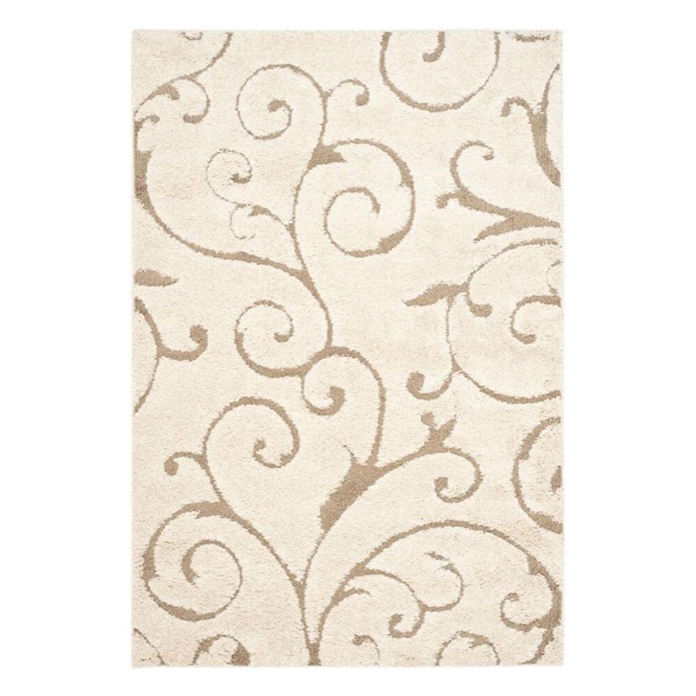 Safavieh Florida Shag SG455-1113 9"6" x 13" Cream/Beige Area Rug, , large