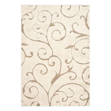 Safavieh Florida Shag SG455-1113 9"6" x 13" Cream/Beige Area Rug, , large