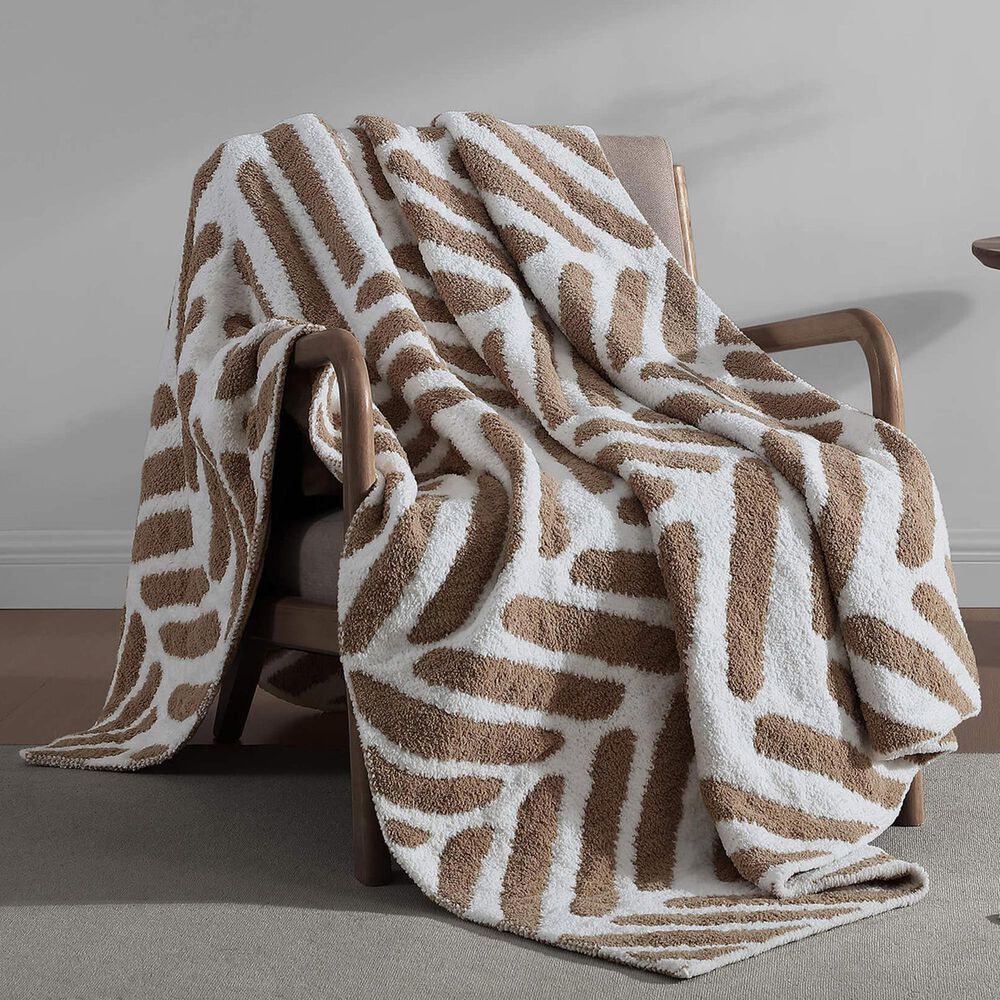 Sunday Citizen Tulum 52&quot; x 75&quot; Throw in Biscotti and Off White, , large