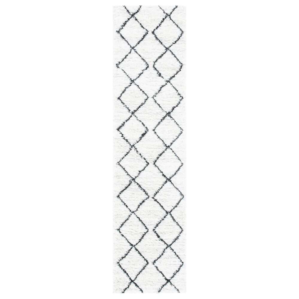 Safavieh August Shag AUG572A 2"2" x 9" Ivory and Black Runner, , large
