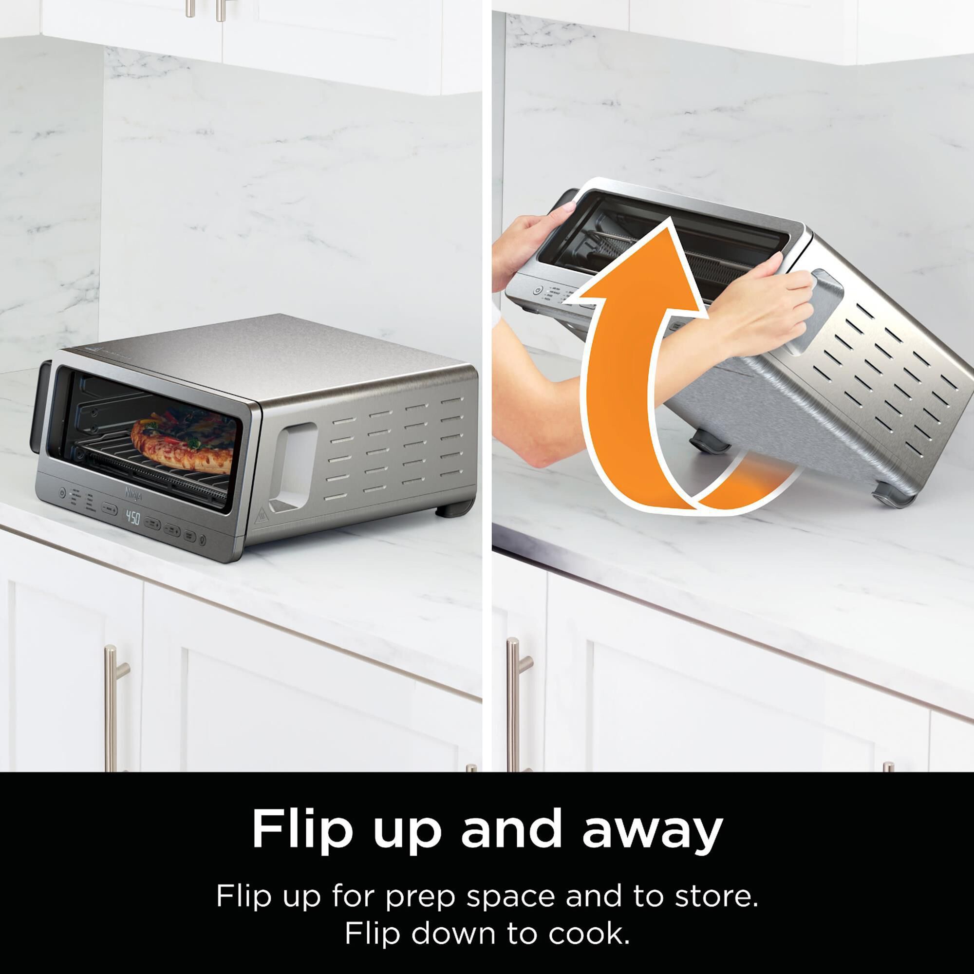 Ninja Flip Toaster Oven and Air Fryer in Stainless Steel and Black