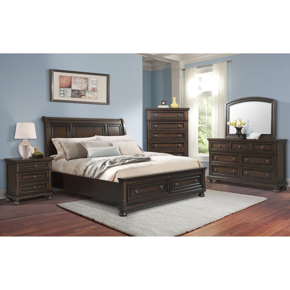 Mayberry Hill Kingston 3-Drawer Nightstand in Dark Walnut, , large