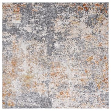 Safavieh Aston 6"7" Square Grey and Gold Area Rug, , large