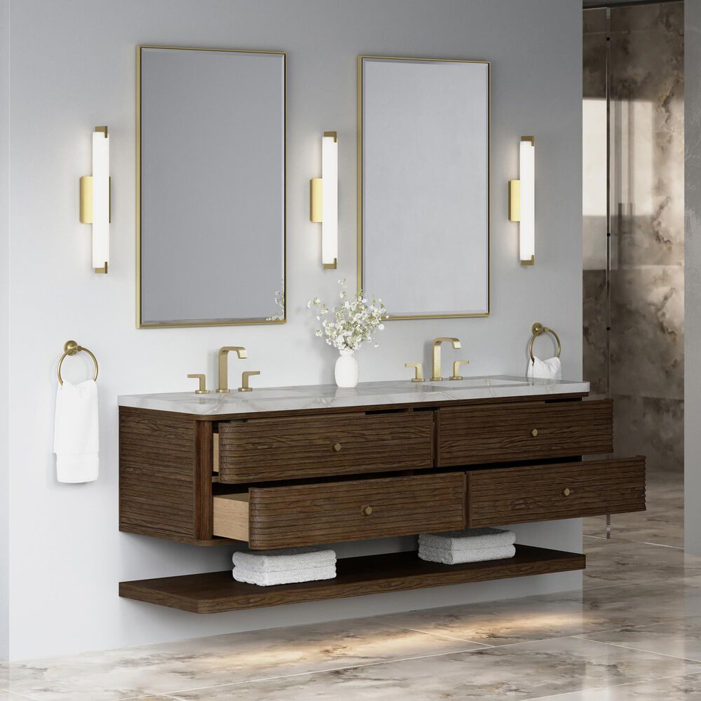 James Martin Allamari 72" Double Bathroom Vanity in Sable with 3 cm Victorian Silver Silestone Top and Rectangular Sinks, , large