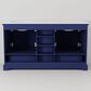 Lexora Home Dukes 60" Double Bathroom Vanity in Navy Blue with 2 cm White Cultured Marble Top and Rectangular Sinks, , large