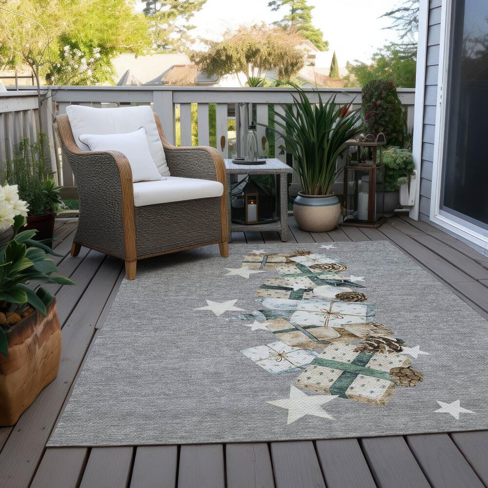 Dalyn Rug Company Wonderland WN33 3&#39; x 5&#39; Gray Indoor/Outdoor Area Rug, , large