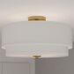 Vaxcel Burnaby 4-Light Semi-Flush Mount with White Linen Shade in Matte Brass, , large