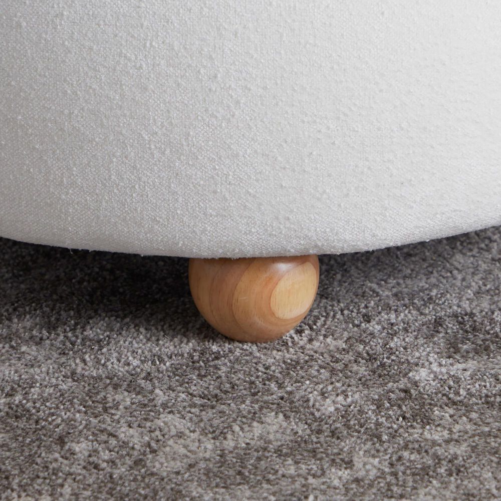 Lumisource Tray Storage Pouf with Leg in White, , large