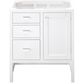 James Martin Vanities Addison 30" Single Bathroom Vanity in Glossy White with 3 cm Parisien Bleu Quartz Top and Rectangular Sink, , large