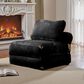 HOMLUX Convertible Sleeper Chair with Pillow and Back Support in Black, , large