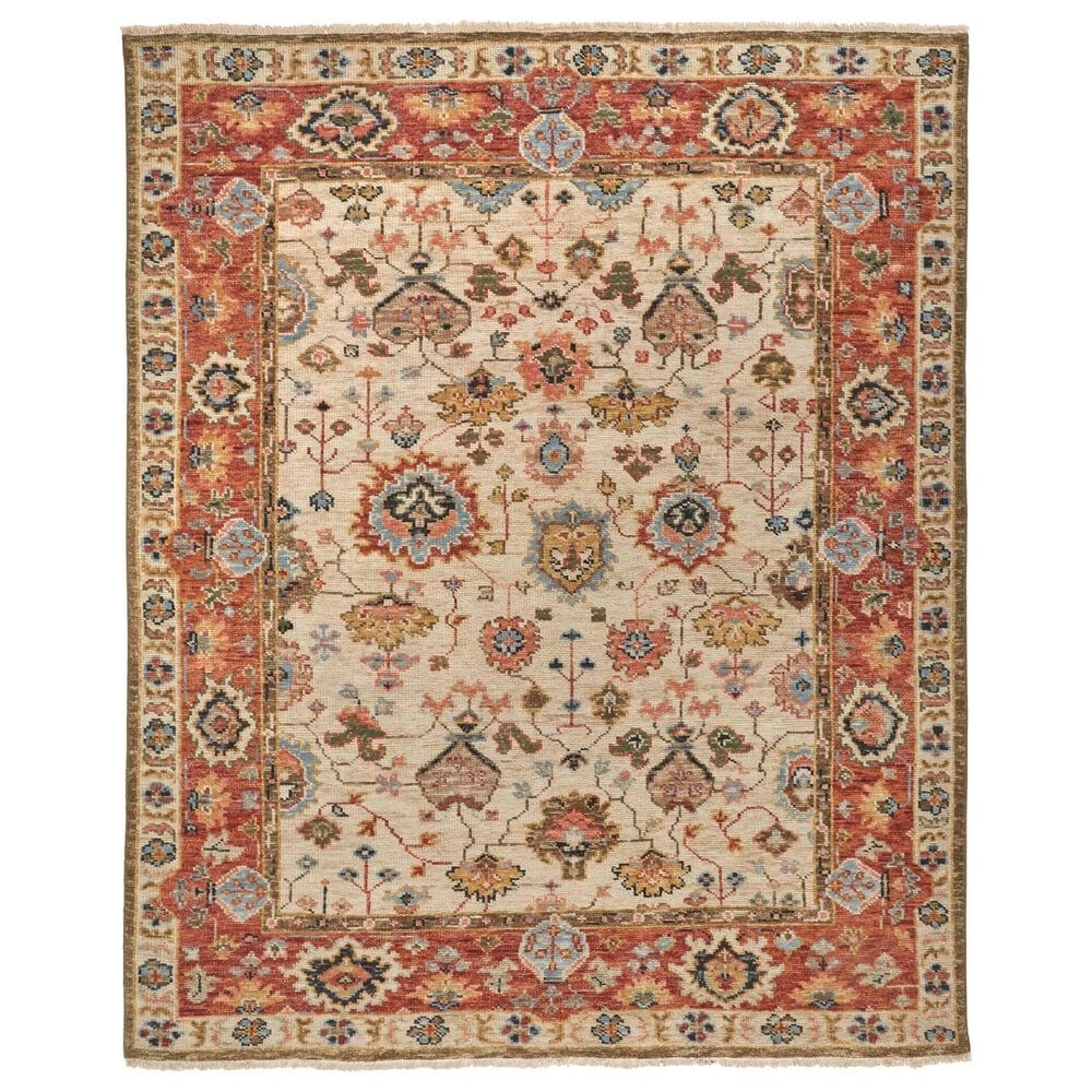 Feizy Carrington 9"6" x 13"6" Beige and Rust Area Rug, , large