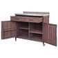 HOMLUX 39" Outdoor Kitchen Island with Stainless Table Top in Dark Brown, , large