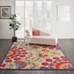 Nourison Aloha Floral 7"10" x 10"6" Red and Multicolor Indoor/Outdoor Area Rug, , large
