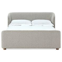 Urban Home Kiki Queen Upholstered Platform Bed in Cotton Ball Boucle