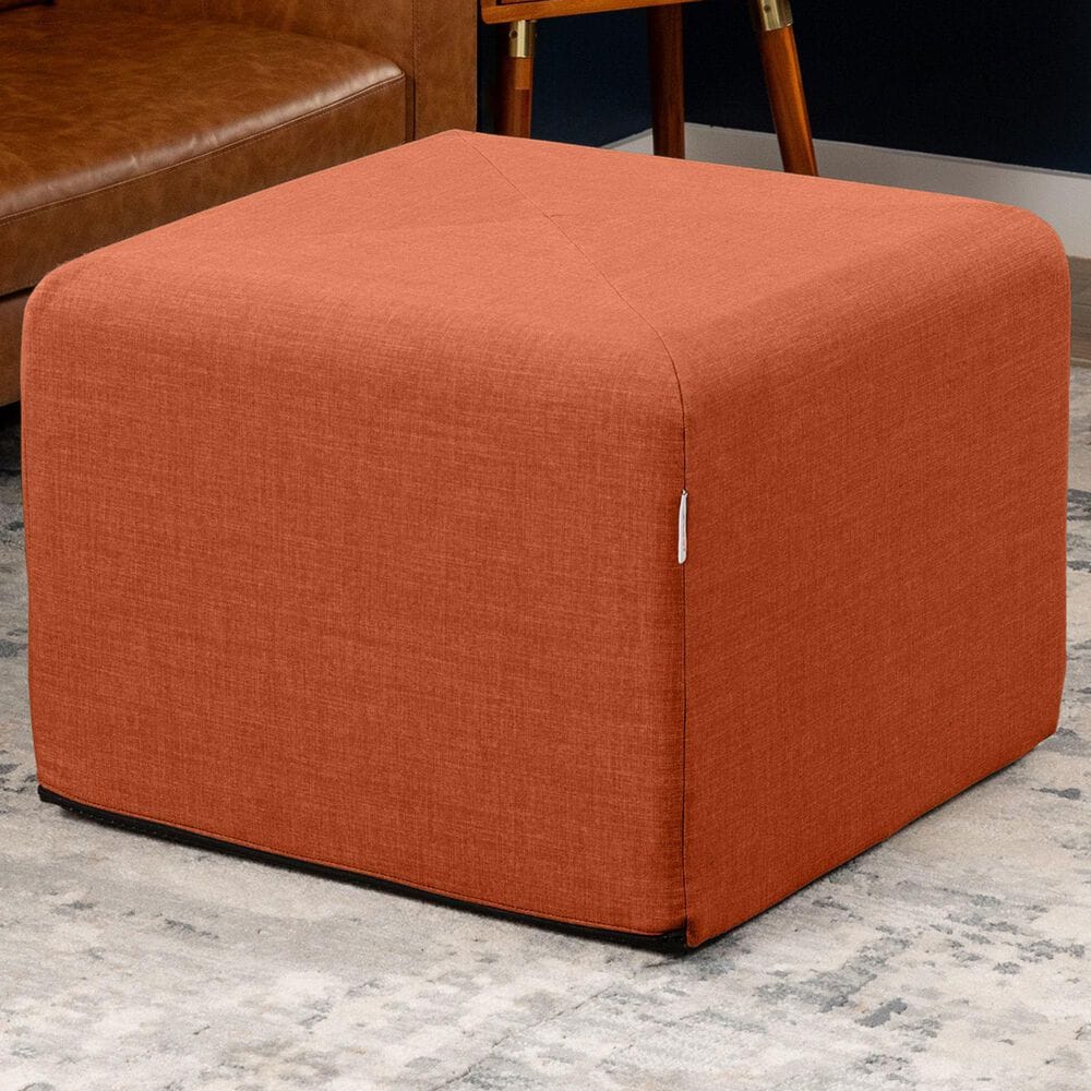Jaxx Monroe Medium Ottoman in Canyon Orange, , large