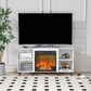 HOMLUX 47" Corner Fireplace TV Stand in Solid White, , large