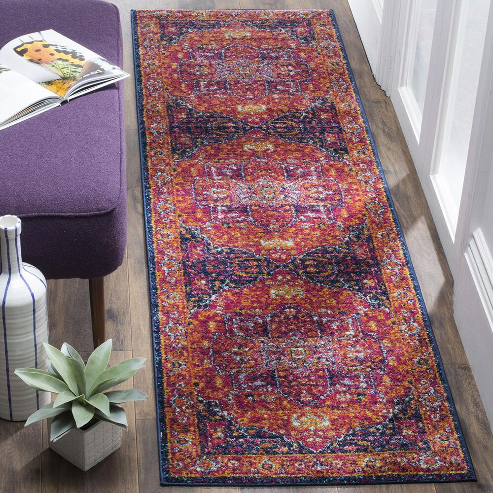 Safavieh Evoke EVK275S 2&#39;3&quot; x 13&#39; Fuchsia and Orange Runner, , large