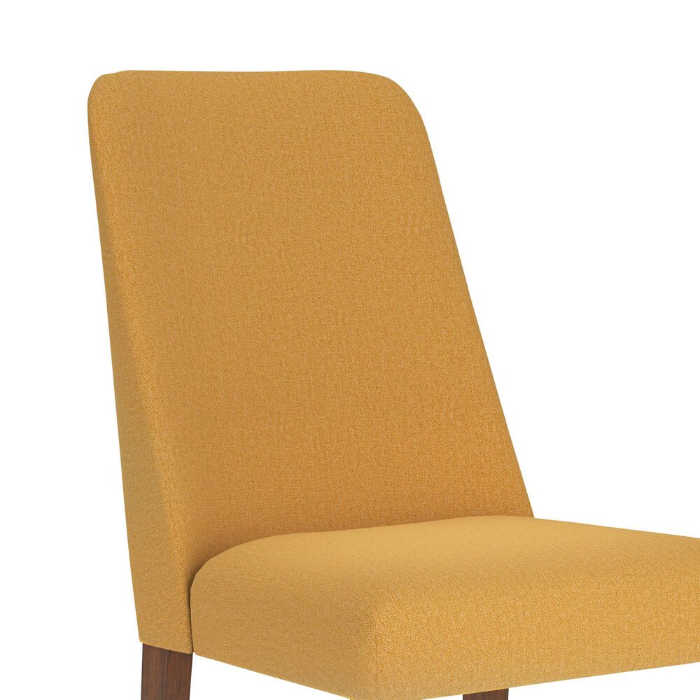 Ashley Lyncott Side Chair with Mustard Yellow Cushion in Brown, , large