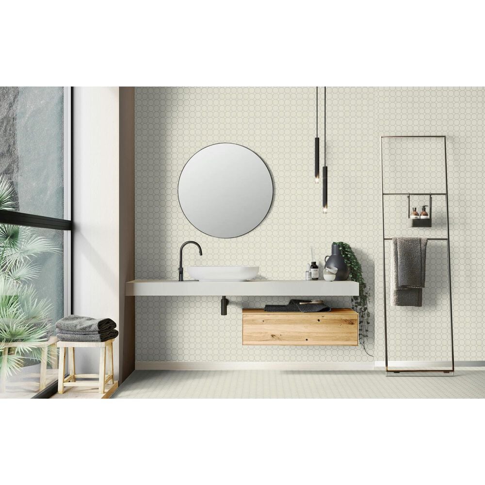 Dal-Tile Relicca Deckle 12" x 12" Octagon Dot Ceramic Mosaic Sheet, , large