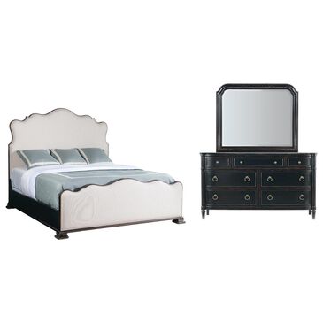 Hooker Furniture Charleston 3-Piece King Upholstered Bedroom Set in Black Cherry, , large