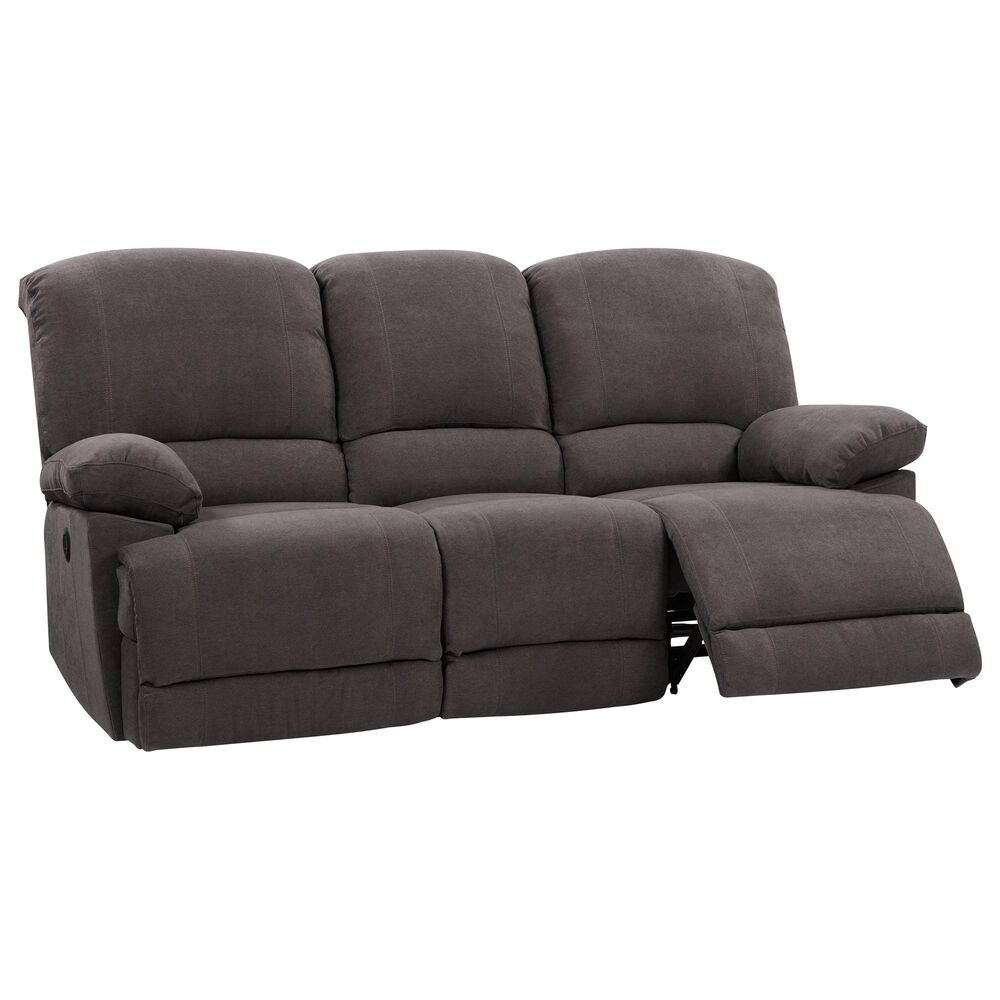 CorLiving Lea Power Reclining Console Sofa with Cupholders &amp; USB Port in Grey, , large