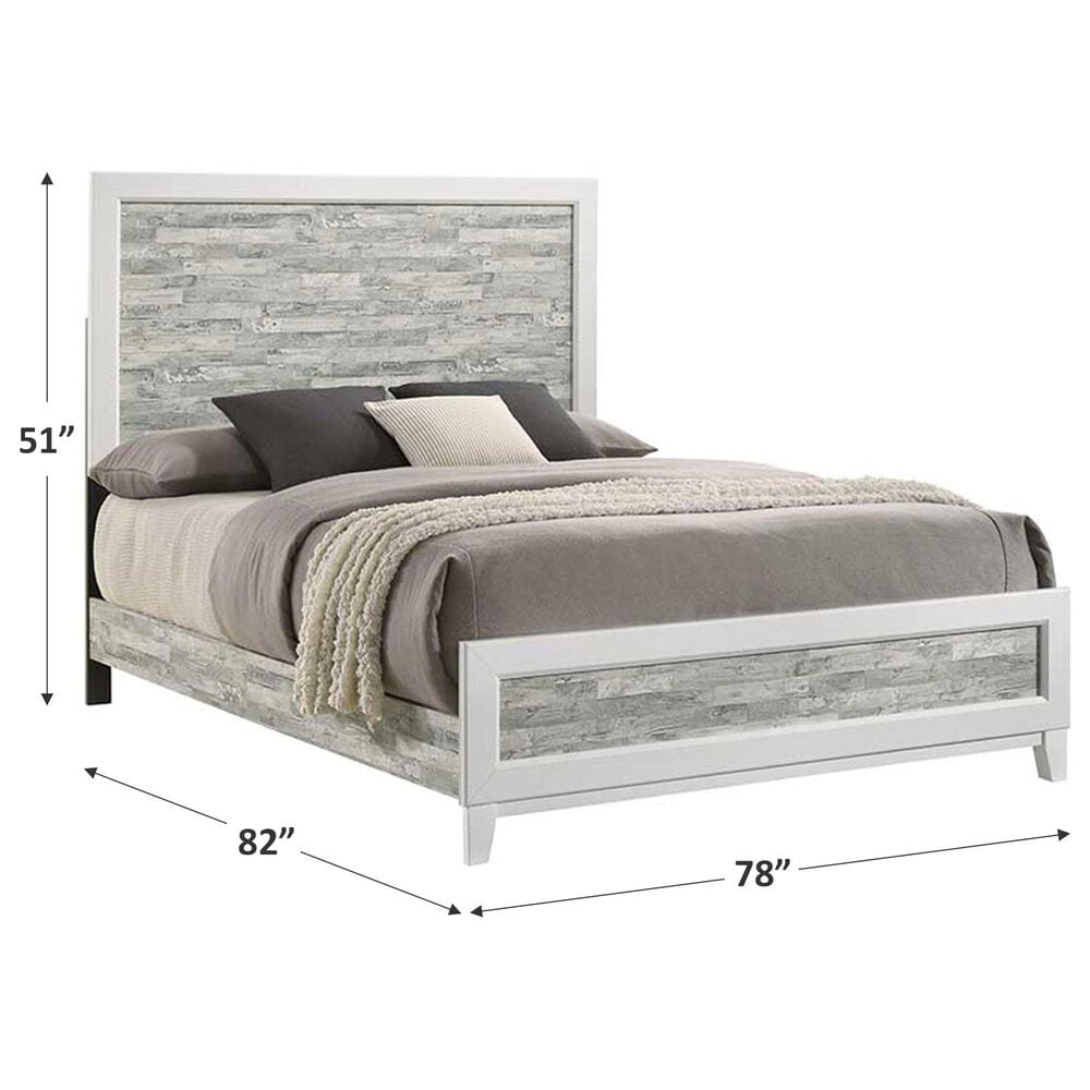 Titanic Furniture Artic King Panel Bed in Gray and White, , large