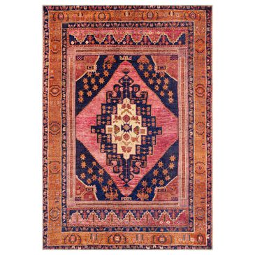Surya Amelie AML-2347 2" x 2"11" Blue, Pink, Orange and Wheat Area Rug, , large
