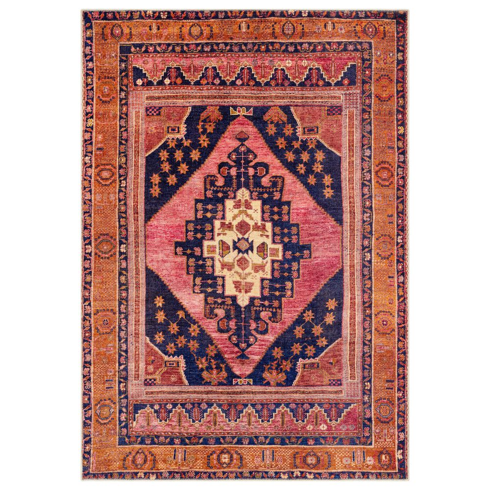 Surya Amelie AML-2347 2" x 2"11" Blue, Pink, Orange and Wheat Area Rug, , large