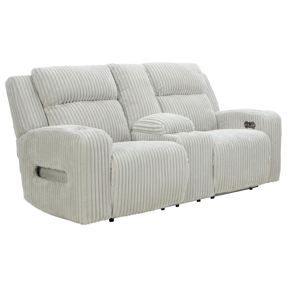 Ashley Forest Lake Power Reclining Loveseat with Console and Adjustable Headrest in Alloy Velvet, , large