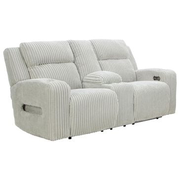 Ashley Forest Lake Power Reclining Loveseat with Console and Adjustable Headrest in Alloy Velvet, , large