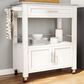 Linon Home Decor Cameron Kitchen Cart in White and Grey, , large