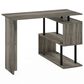 HOMLUX 3-Tier Shelves L-Shape Computer Desk in French Oak Grey and Black, , large