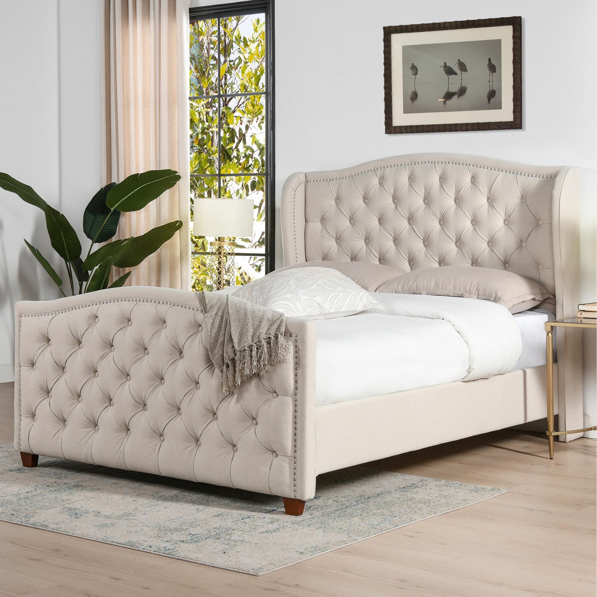 Marlon tufted upholstered standard bed deals