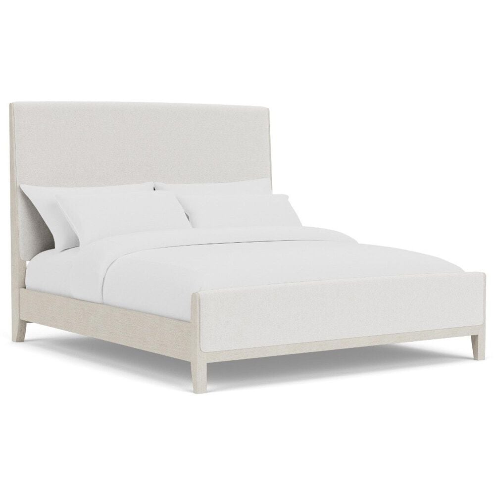 Riverside Furniture Carmella Queen Platform Panel Bed with Two Nightstands in Pebble Oak, , large