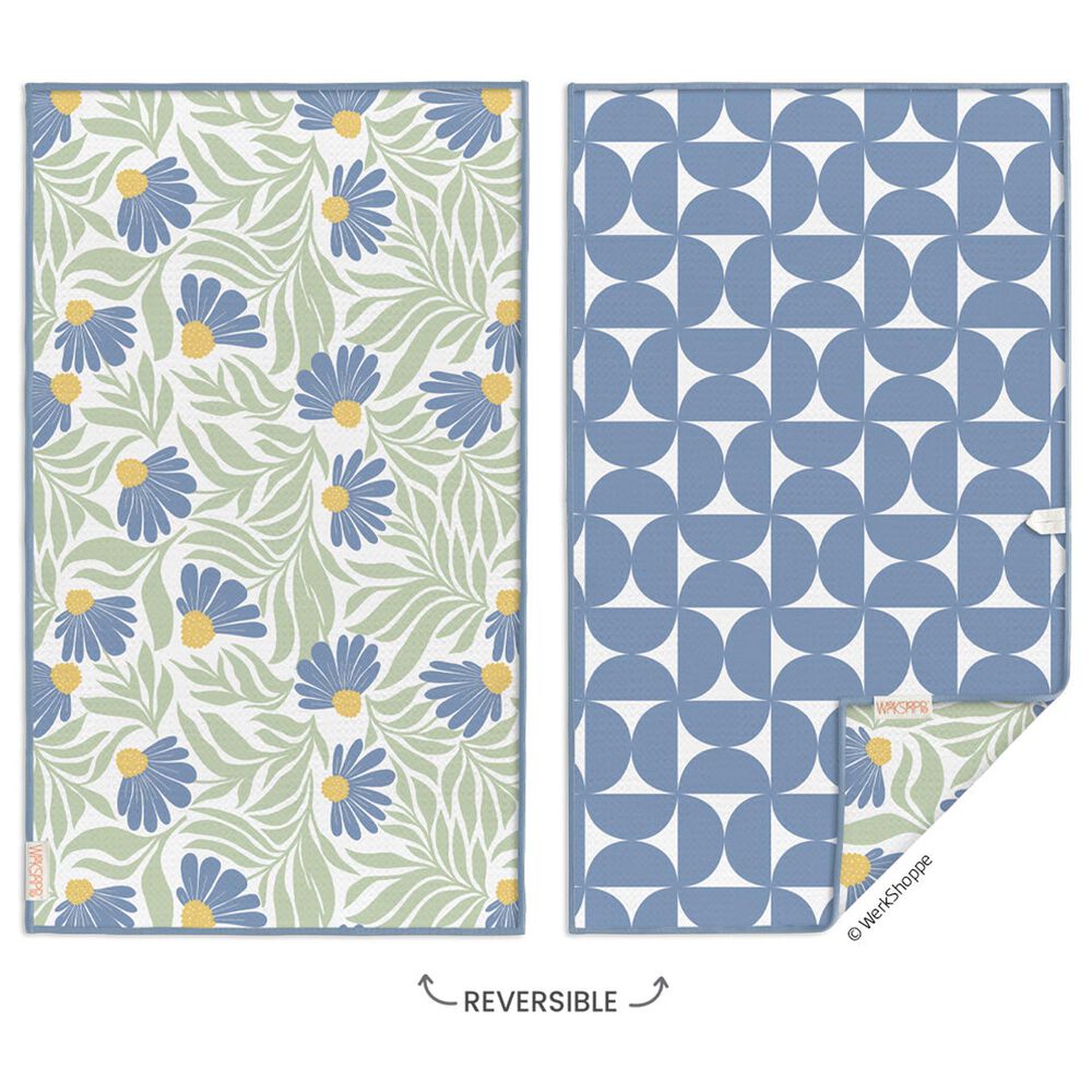 Werkshoppe Coneflower Microfiber Towel in Blue, , large