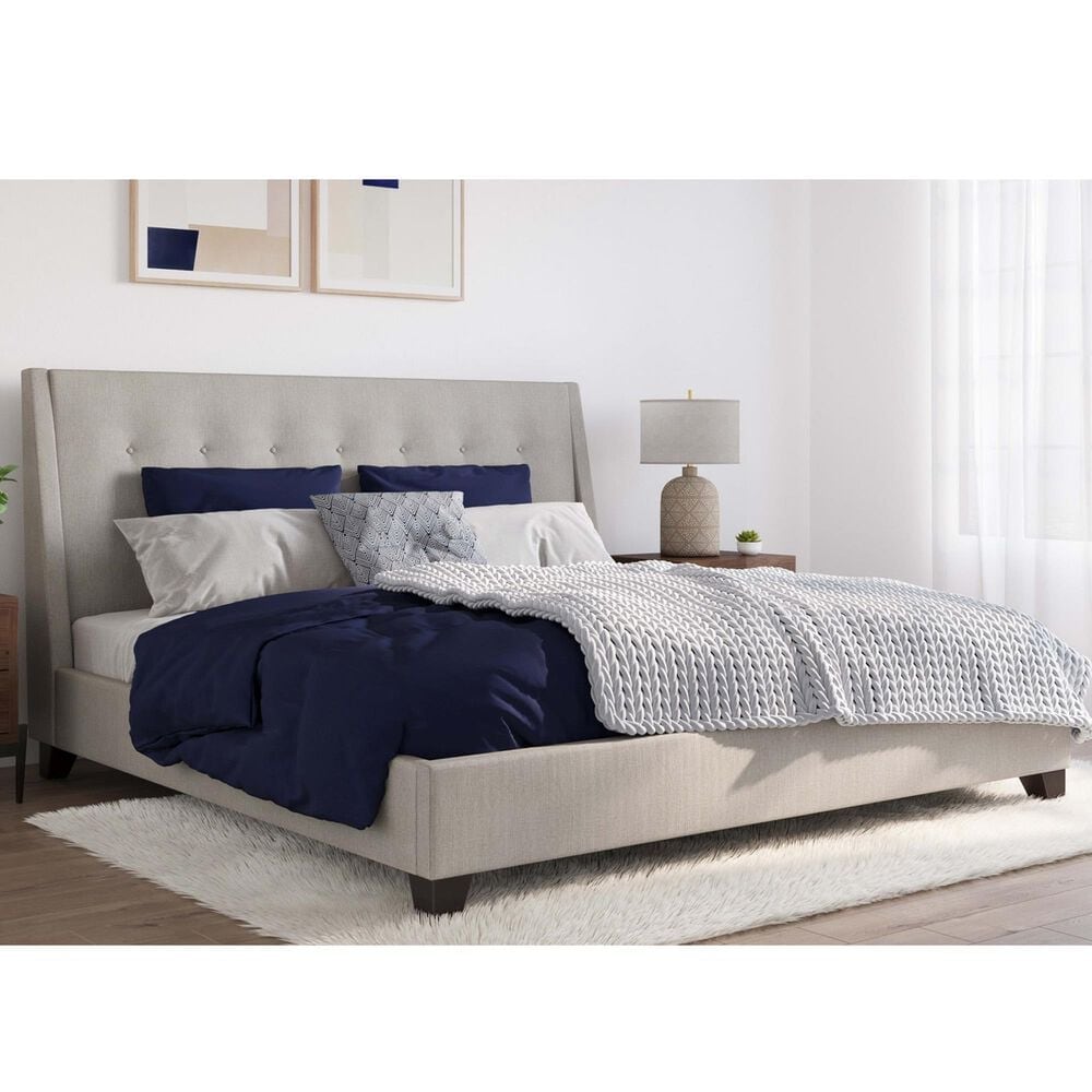 Urban Home Madera King Upholstered Platform Bed in Putty, , large