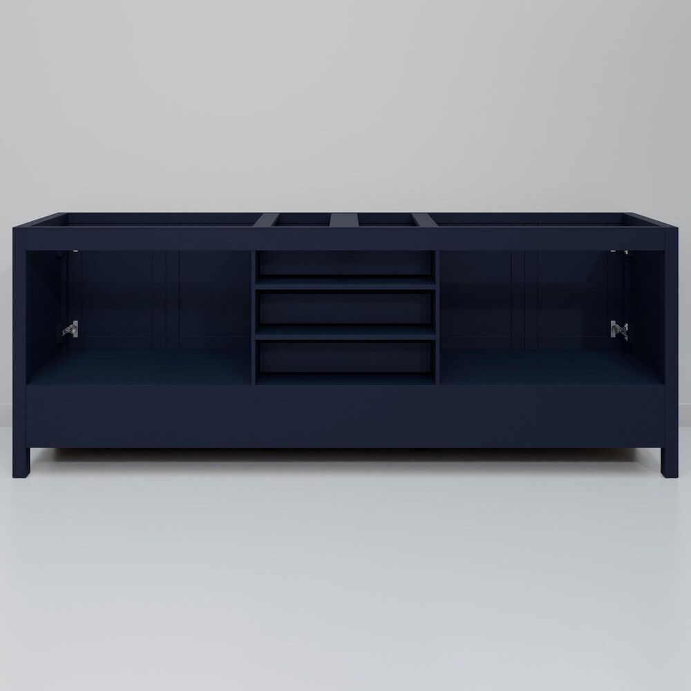 Lexora Home Jacques 80&quot; Double Bathroom Vanity in Navy Blue with 2 cm White Quartz Top and Rectangular Sinks, , large