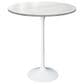 Leisuremod LeisureMod Verve Collection Modern Bar Height Table White Base with 27 Round Marble White Sintered Stone Top, , large