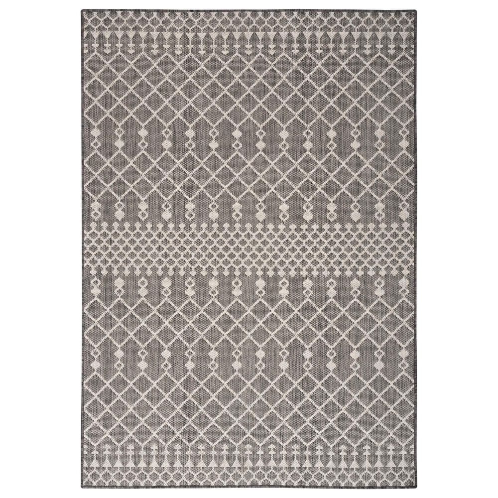 Nourison Positano Southwestern Charcoal 4&#39; x 6&#39; Indoor/Outdoor Area Rug, , large