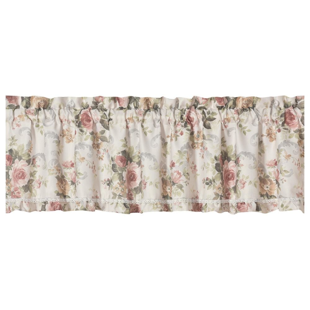J. Queen New York Chablis 72" x 17" Straight Window Valance in Rose Gold, Taupe and Green, , large