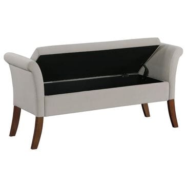 Pacific Landing Farrah Upholstered Rolled Arms Storage Bench Beige and Brown, , large