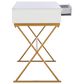 Linon Home Decor Campaign 2-Drawer Desk in White and Gold, , large
