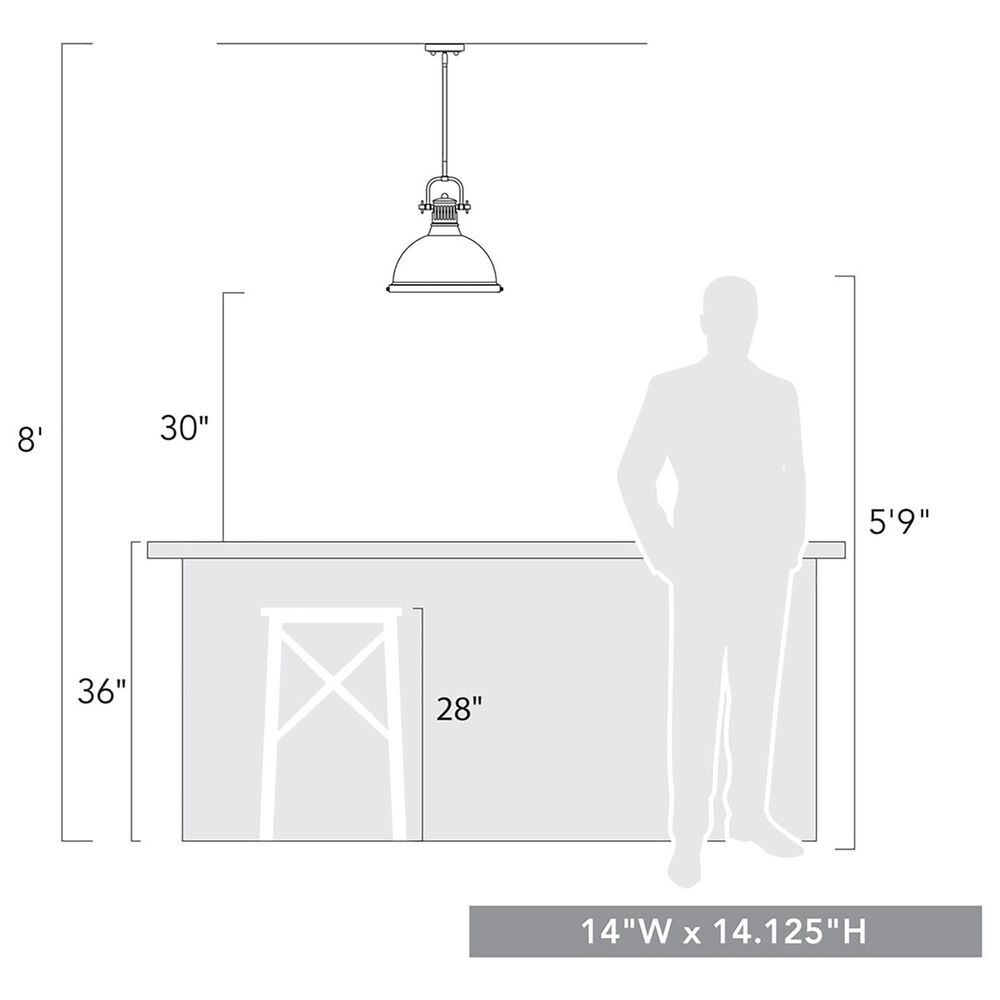 Golden Lighting Duncan 1-Light Pendant with Rod in Matte Black, , large