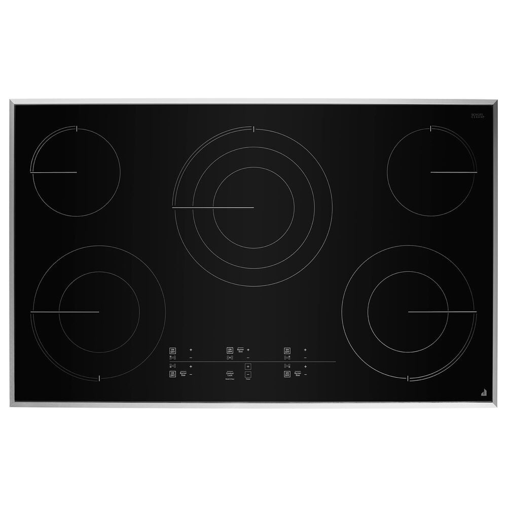 JennAir Lustre 36" Electric Cooktop with 5 Elements in Black and Stainless, , large
