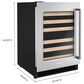 KitchenAid 24" Undercounter Wine Cellar with Left Hinge, Wood-Front Racks in Stainless Steel, , large