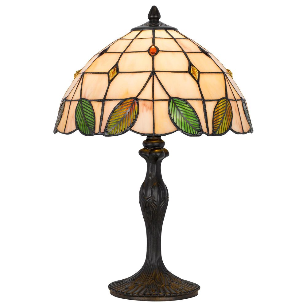 Cal Lighting Willow Tiffany Table Lamp in Bronze, , large