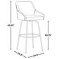 LumiSource Hannah Swivel Bar Stool with White Faux Leather Upholstery in Gold (Set of 2), , large