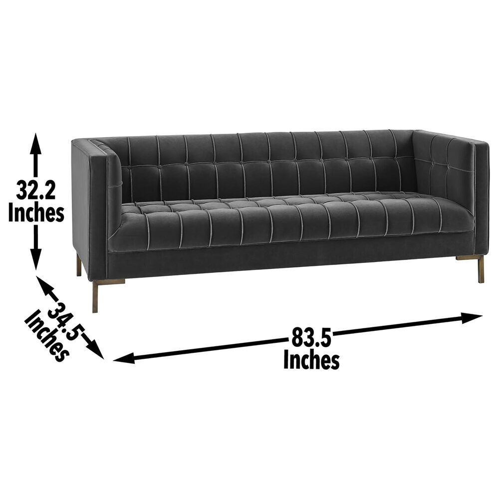 37B Isaac Channel Stitched Stationary Sofa in Moonlight Gray Velvet, , large